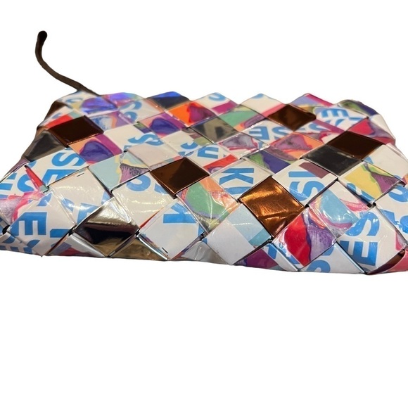 Nahui Ollin "Kisses Wrapper" Wristlet, Recycled, Repurposed Fashion Bag - Picture 8 of 9